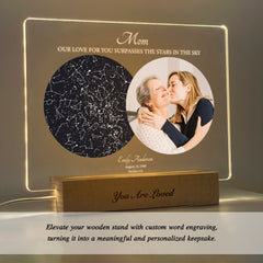 Personalized Night Sky Star Map by Date – Custom Constellation Print & Night Light (STAR01C)
