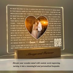 Personalized Photo LED Plaque with Names and Lyrics (ANV01)
