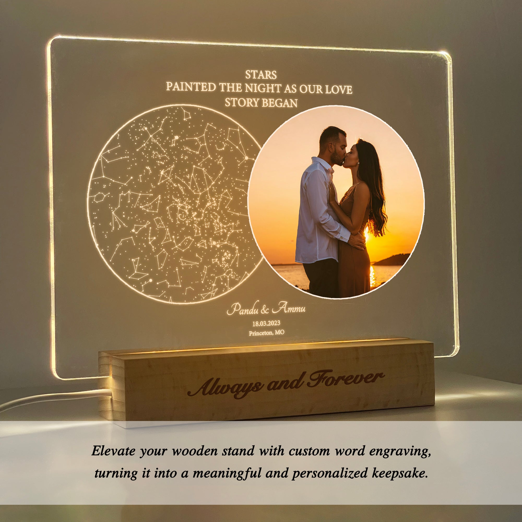 Personalized Star Map and Photo Light (STAR01W)