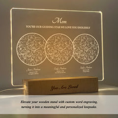 Personalized Night Sky Star Map by Date – Custom Constellation Print & Night Light (STAR01E)