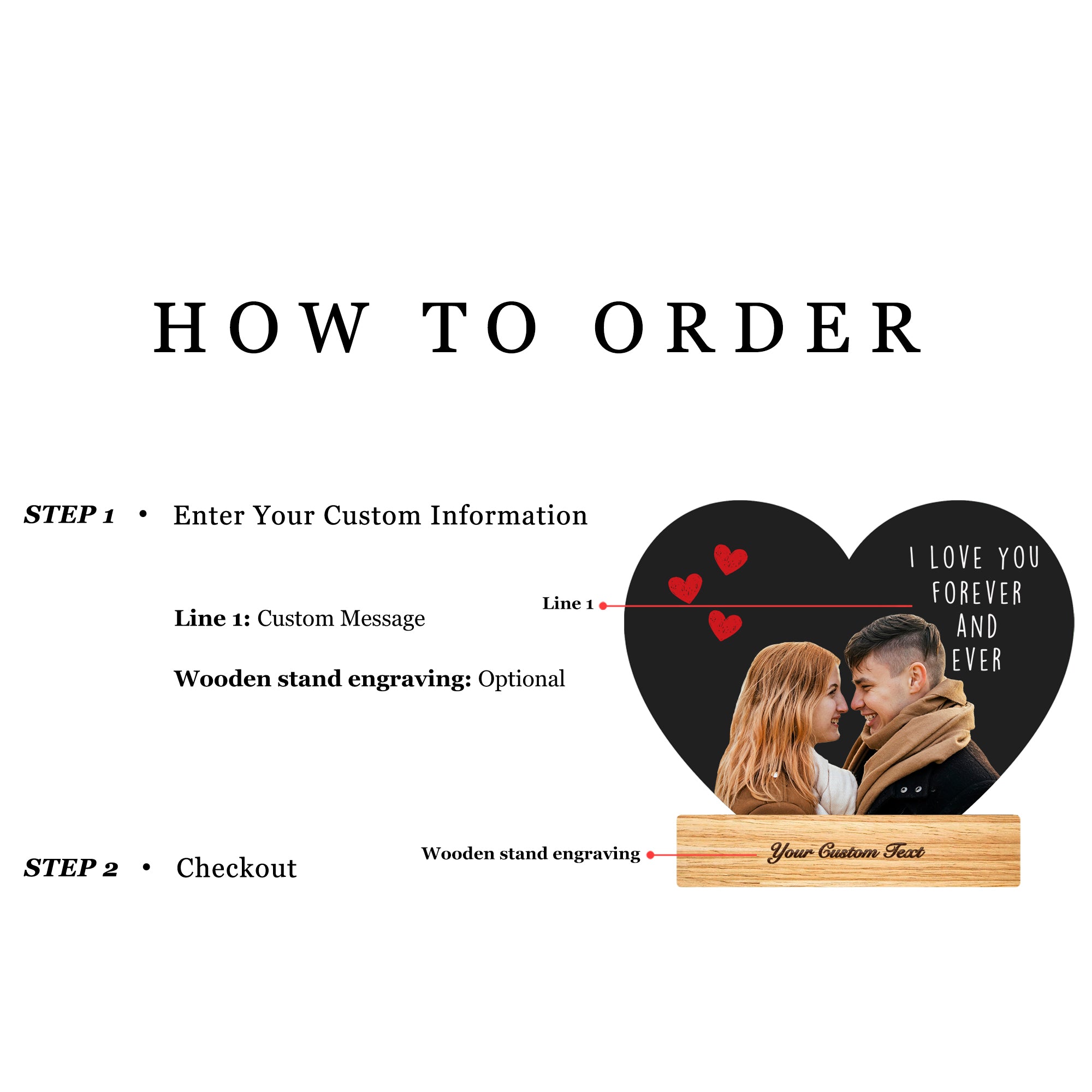 Personalized Heart-Shaped Photo Lamp (HEART07)