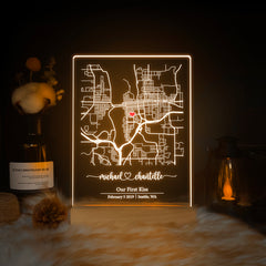 Custom Location Map Acrylic Night Light (MAP01)