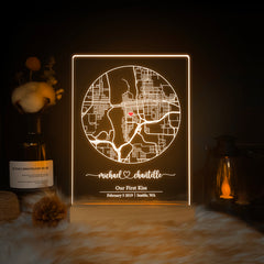 Custom Location Map Acrylic Night Light (MAP03)
