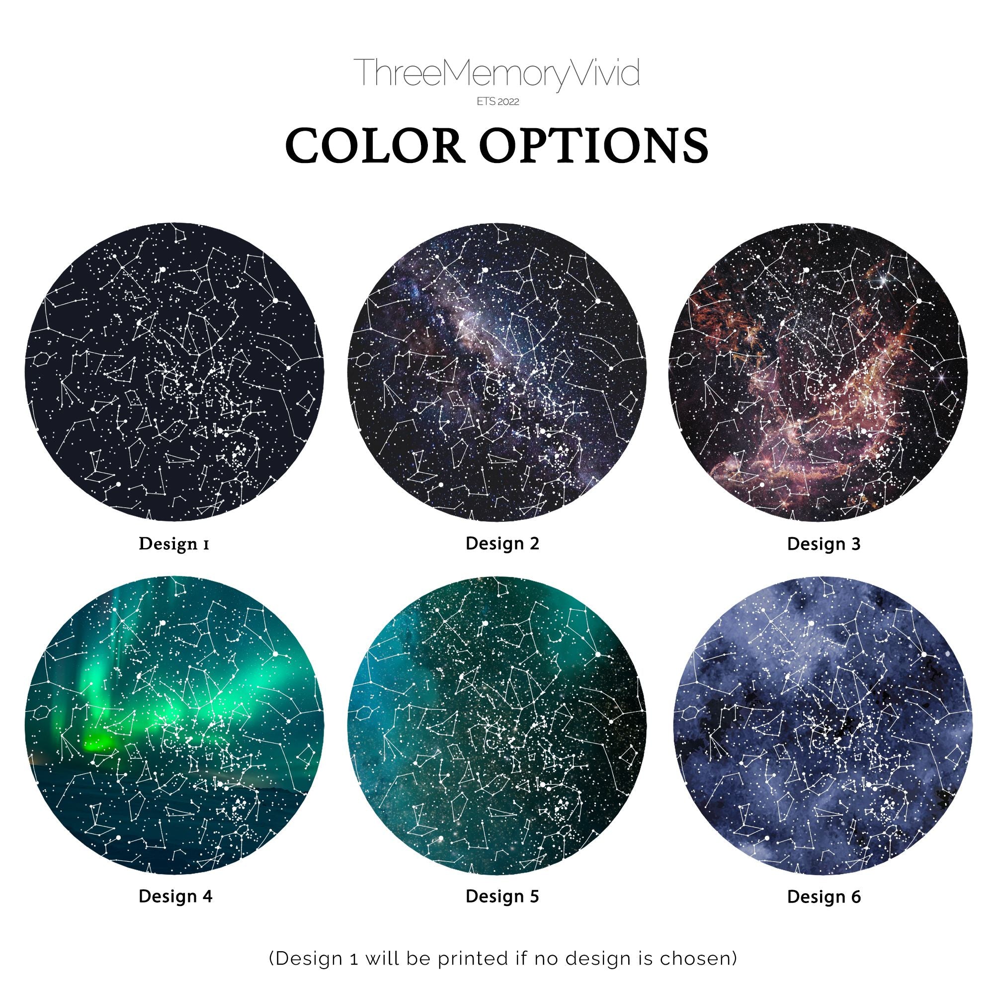 Personalized Night Sky Star Map by Date – Custom Constellation Print & Night Light (STAR01C)